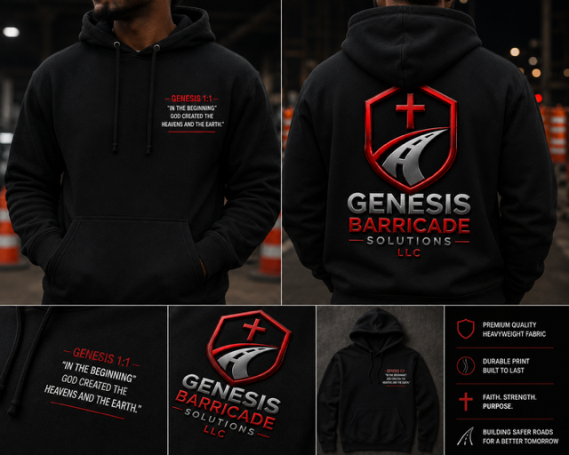 Genesis Barricade Solutions branded crewneck sweatshirt
